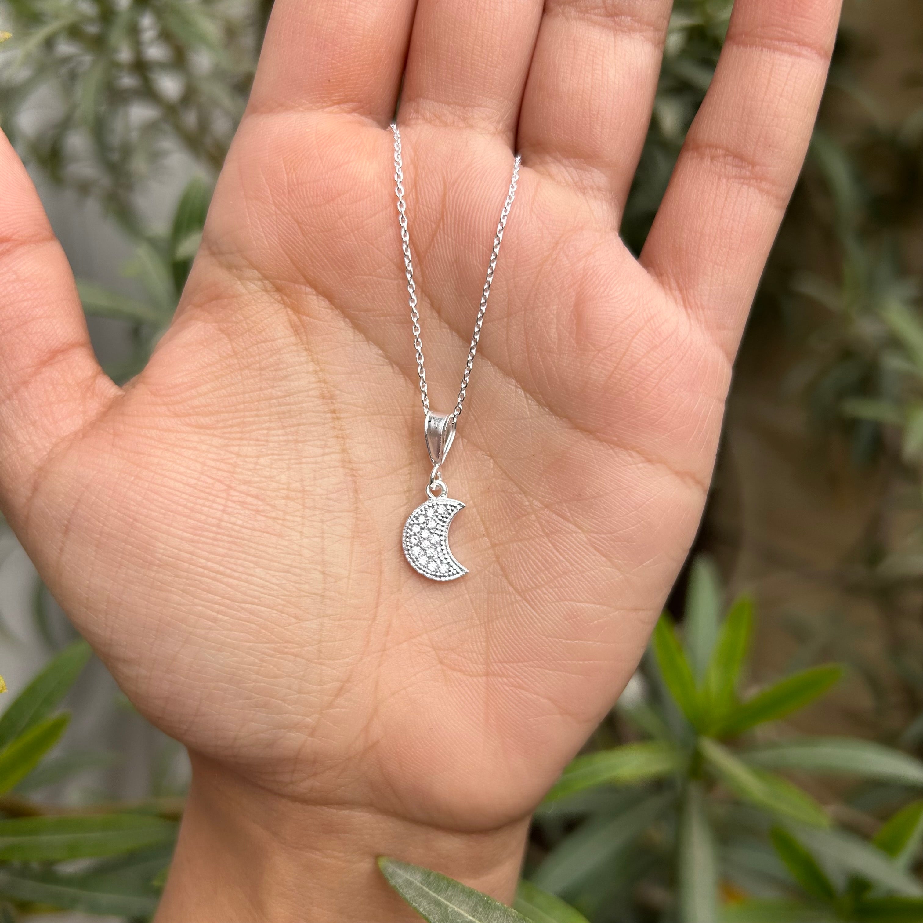 Moon Charm Pendant Chain – Ellarah Jewellery - Main Image