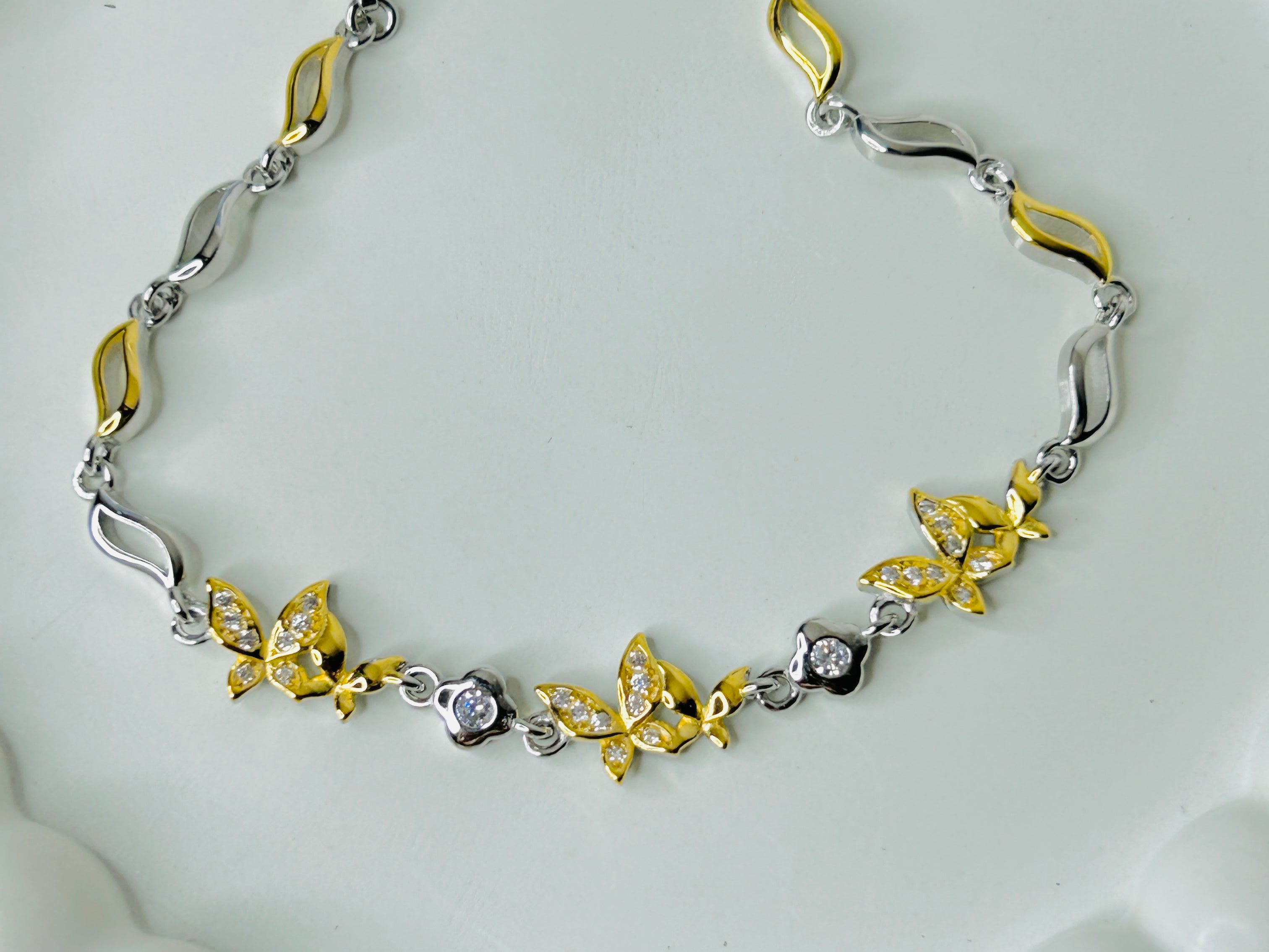 Gold and Silver Butterfly Tennis Bracelet – Ellarah Jewellery