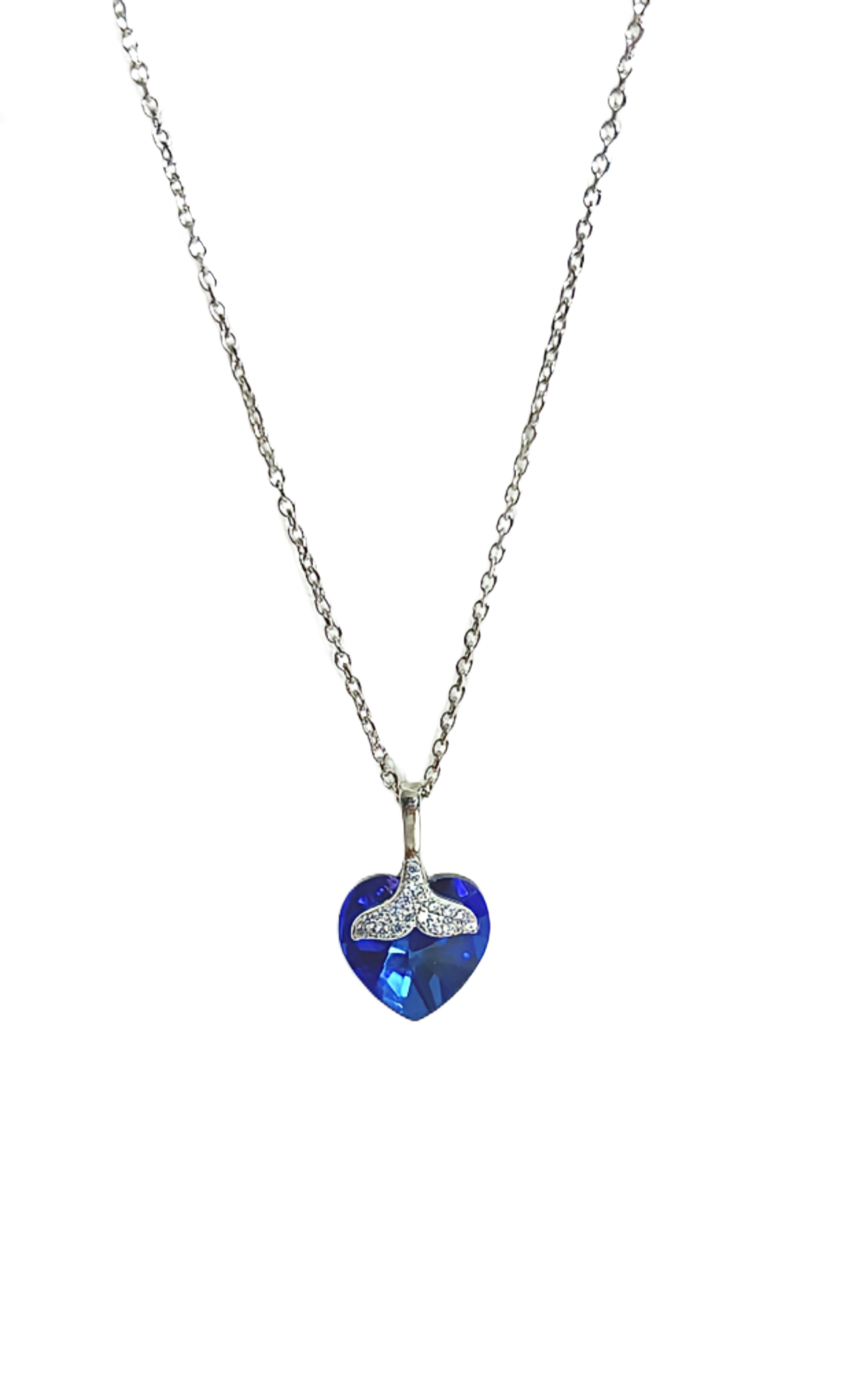 Ocean Crystal Heart Necklace S925 – ElineBeryl